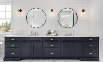 Large Double Vanity in Master Bathroom in New Luxury Home sarasota fl